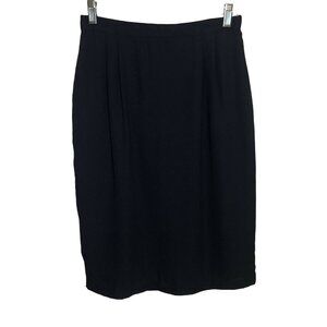 Navy Polyester Pencil Skirt Womens Size 10 Vintage 80s